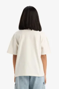 DeFacto Oversize Wide Fit Crew Neck Short Sleeve T-Shirt Girl Child - Image 6