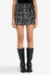 DeFacto Beli Elastic sequined Mini Skirt - Image 2
