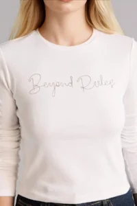 DeFacto Fitted Crew Neck Embroidery Print Printed Ribbed Long Sleeve T-Shirt - Image 4