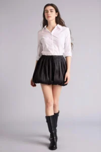DeFacto Balloon Fit Normal Waist Taffeta Mini Skirt - Image 3