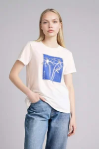DeFacto Regular Fit Crew Neck Floral Short Sleeve T-Shirt