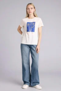 DeFacto Regular Fit Crew Neck Floral Short Sleeve T-Shirt - Image 2