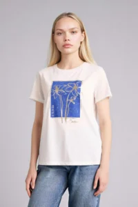 DeFacto Regular Fit Crew Neck Floral Short Sleeve T-Shirt - Image 3