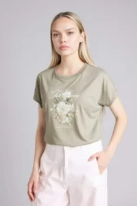 DeFacto Crew Neck Floral Short Sleeve T-Shirt - Image 3