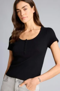 DeFacto Regular Fit Basic Plain Ribbed Camisole Short Sleeve T-Shirt