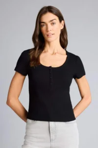 DeFacto Regular Fit Basic Plain Ribbed Camisole Short Sleeve T-Shirt - Image 3