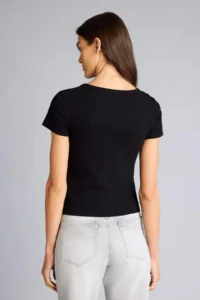 DeFacto Regular Fit Basic Plain Ribbed Camisole Short Sleeve T-Shirt - Image 5