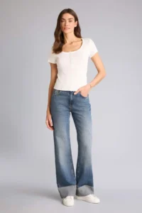 DeFacto Regular Fit Basic Plain Ribbed Camisole Short Sleeve T-Shirt - Image 2