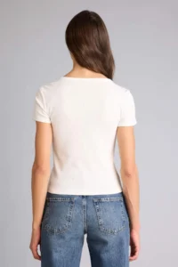DeFacto Regular Fit Basic Plain Ribbed Camisole Short Sleeve T-Shirt - Image 5