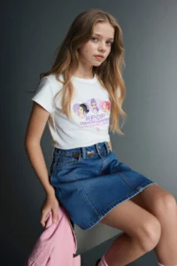 DeFacto Kpop - Demon Hunters Ribbed T-Shirt Girls - Image 3
