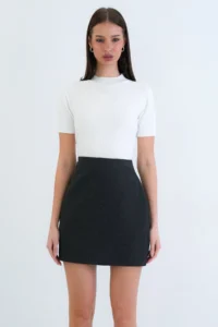 VAGGON Plain Kesim Skirt - Image 5