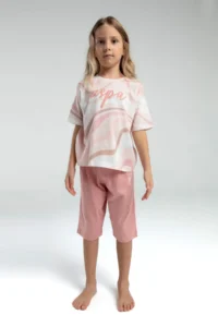 US Polo Assn. U.s. Polo Shirt Assn Girls' Cream Capri Set - Image 2