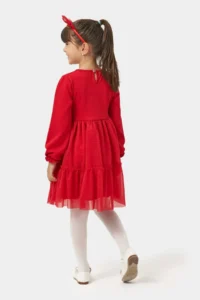 Minipodyum Glitter Tulle Girl's New Year Dress with Crown Gift - Image 3
