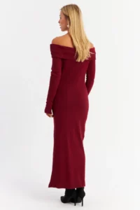 Cool & Sexy Women Burgundy Madonna Collar Camisole Maxi Dress - Image 6