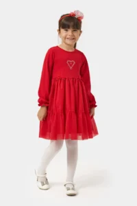 Minipodyum Glitter Tulle Girl's New Year Dress with Crown Gift - Image 2