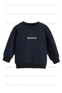 twins tailors Brooklyn Printed 3 Pack Unisex Grey-Black-Navy Blue Crew Neck Kids Sweatshirt - Image 2
