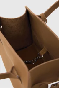Shule Bags Cabat Suede Medium Shoulder Bag Tan - Image 7