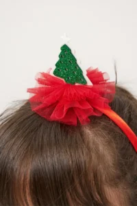 Minipodyum Girl's Christmas Dress with Bow Collar and Crown Gift - Image 7