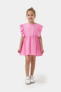 Minipodyum Frilly Girls' Summer Waffle Dress