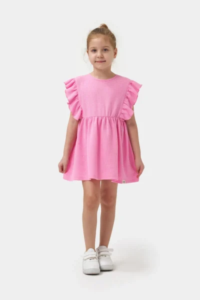 Minipodyum Frilly Girls' Summer Waffle Dress
