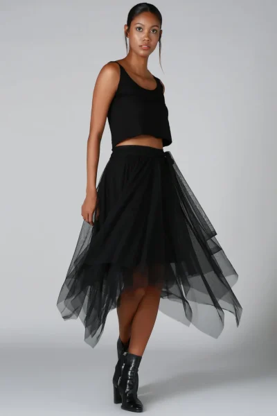 Quincey Tulle Asymmetrical Two Layers Lined Halloween Halloween Tulle Skirt