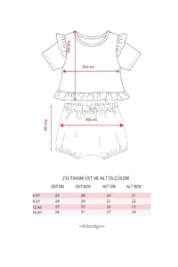 Minipodyum Baby Girl Ruffle Detailed T-Shirt Summer Double Set with Knitted Muslin Shorts - Image 2