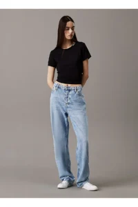 Calvin Klein Jeans Crew Neck Plain Black Women's T-Shirt