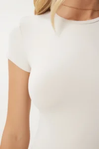 Happiness İstanbul Women Stone Bedene Oturan Sandy Knitting T-Shirt - Image 4