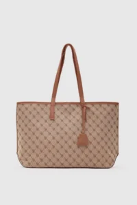 Shule Bags Michelle Monogram Shoulder Bag Tan - Image 2