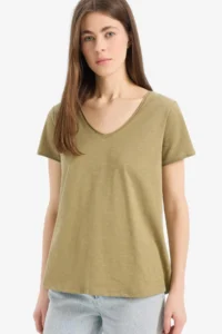 DeFacto Regular Fit V-Neck Basic Plain Short Sleeve T-Shirt