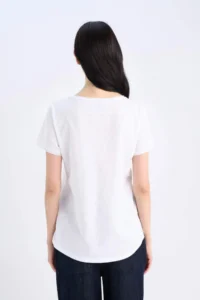 DeFacto V-Neck Basic Relax Fit Short Sleeve 100% Cotton T-Shirt - Image 6
