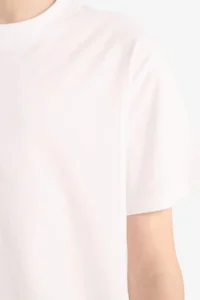 DeFacto Crew Neck Basic Plain Short Sleeve School T-Shirt for Boys - Image 5