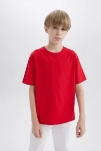 DeFacto Boy's Crew Neck Basic Plain Short Sleeve T-Shirt K1687a625sm - Image 3
