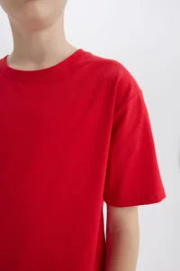 DeFacto Boy's Crew Neck Basic Plain Short Sleeve T-Shirt K1687a625sm - Image 4