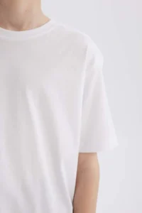 DeFacto Crew Neck Basic Plain Short Sleeve T-Shirt Boy - Image 5