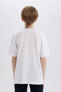 DeFacto Crew Neck Basic Plain Short Sleeve T-Shirt Boy - Image 6