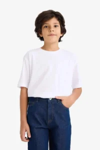 DeFacto Regular Fit Crew Neck Short Sleeve T-Shirt Boy - Image 3