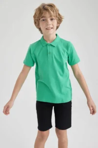 DeFacto  Boys' Polo Shirt Collar T-Shirt - Image 4