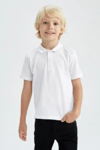 DeFacto Boy's Basic Short Sleeve Pique Polo T-Shirt K1689a622sp - Image 4