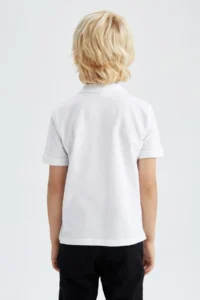 DeFacto Boy's Basic Short Sleeve Pique Polo T-Shirt K1689a622sp - Image 5