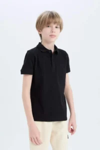DeFacto Boy's Pique Short Sleeve Basic Polo T-Shirt - Image 4