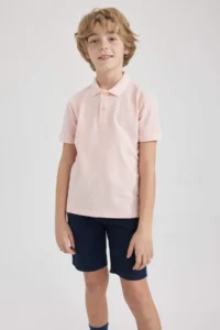 DeFacto Boy's Pique Short Sleeve Basic Polo T-Shirt