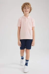 DeFacto Boy's Pique Short Sleeve Basic Polo T-Shirt - Image 2