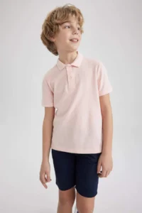 DeFacto Boy's Pique Short Sleeve Basic Polo T-Shirt - Image 3