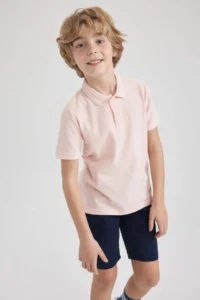 DeFacto Boy's Pique Short Sleeve Basic Polo T-Shirt - Image 4