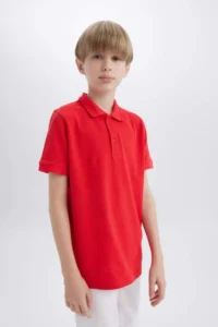 DeFacto Boy's Pique Short Sleeve Basic Polo T-Shirt - Image 5
