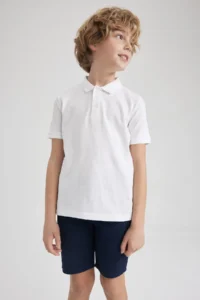 DeFacto Boy's White Pique Short Sleeve Polo School T-Shirt K1689a623sm - Image 7