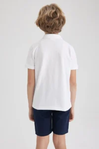 DeFacto Boy's White Pique Short Sleeve Polo School T-Shirt K1689a623sm - Image 8