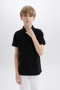 DeFacto Boy's 23 April Children's Day Red Pique Short Sleeve Polo T-Shirt