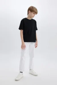 DeFacto Boy's 23 April Children's Day Red Pique Short Sleeve Polo T-Shirt - Image 3